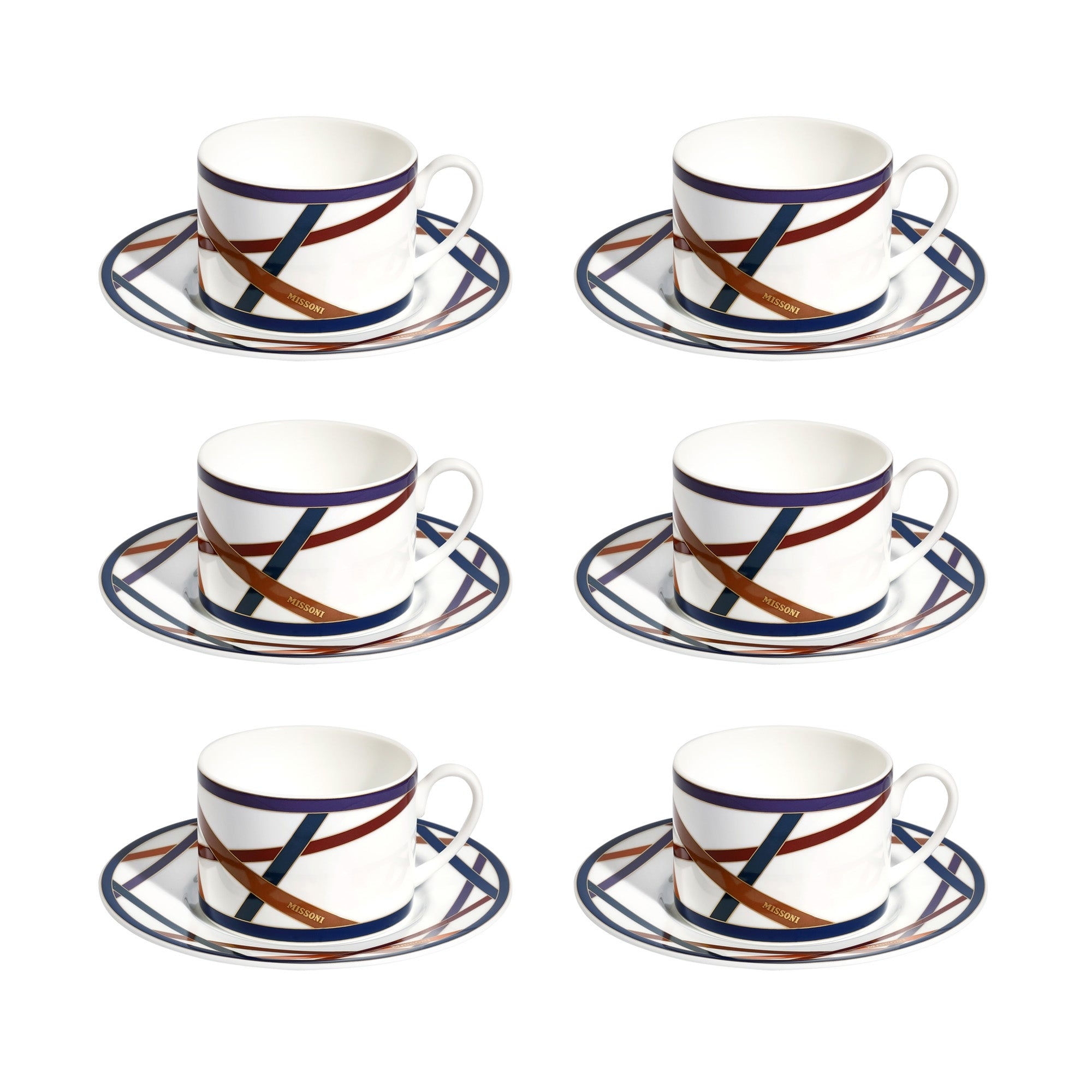 MISSONI - TEA CUP / TEA CUP & SAUCER - CYLINDRIC SHAPE - 0.2 L - SET 6 PCS